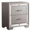 Passion Furniture Alana 2-Drawer Silver Champagne Nightstand PF-G6800-N view 3