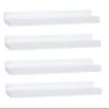 Long Floating Shelves With Lip,Picture Ledge Shelves Set of 4,Rustic Photo Frames Storage Display Shelves Wall Mounted for Living Room Bedroom Kitchen Kids Nursery,Home Decor (White, 24 Inch) view 1