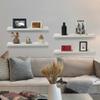 Long Floating Shelves With Lip,Picture Ledge Shelves Set of 4,Rustic Photo Frames Storage Display Shelves Wall Mounted for Living Room Bedroom Kitchen Kids Nursery,Home Decor (White, 24 Inch) view 2