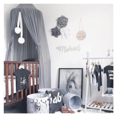 Bed Canopy Curtain 1PC Nordic Style Princess Lace Kid Baby Bed Canopy Curtain Room Bed Canopy Bedding Round Dome Child Play Tent House Decoration Bed Tent Curtain (Color : B)