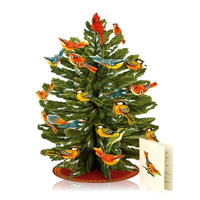 Freshcut Paper Pop Up Cards, Winter Tree, 15 Inch Life Sized 3D Popup Greeting Card, Christmas Cards, Holiday Card, Thank You Gifts, Blank Notecard & Envelope