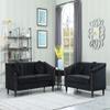 A Ainehome Living Room Furniture Sectional Sofa Upholstered Furniture Velvet Fabric Sofa 2 Piece Furniture Sofa Set for Living Room, Bedroom, Small Living Room, 3 Seat Sofa+Loevseat(Black) view 1