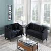 A Ainehome Living Room Furniture Sectional Sofa Upholstered Furniture Velvet Fabric Sofa 2 Piece Furniture Sofa Set for Living Room, Bedroom, Small Living Room, 3 Seat Sofa+Loevseat(Black) view 3