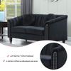 A Ainehome Living Room Furniture Sectional Sofa Upholstered Furniture Velvet Fabric Sofa 2 Piece Furniture Sofa Set for Living Room, Bedroom, Small Living Room, 3 Seat Sofa+Loevseat(Black) view 4