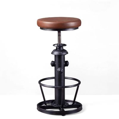 BOKKOLIK Farmhouse Bar Stools Swivel PU Seat 24-30inch Counter Height Adjustable Kitchen Island Dinning Stool Guest Chair Fire Hydrant Design