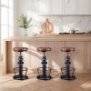 BOKKOLIK Farmhouse Bar Stools Swivel PU Seat 24-30inch Counter Height Adjustable Kitchen Island Dinning Stool Guest Chair Fire Hydrant Design view 2