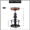 BOKKOLIK Farmhouse Bar Stools Swivel PU Seat 24-30inch Counter Height Adjustable Kitchen Island Dinning Stool Guest Chair Fire Hydrant Design view 3