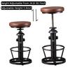 BOKKOLIK Farmhouse Bar Stools Swivel PU Seat 24-30inch Counter Height Adjustable Kitchen Island Dinning Stool Guest Chair Fire Hydrant Design view 4
