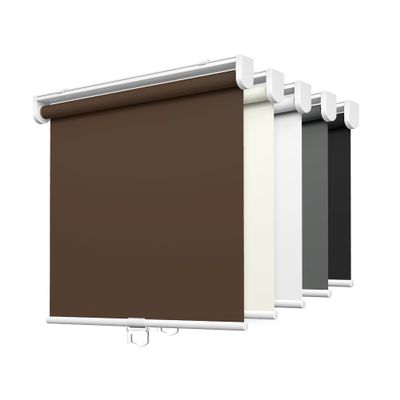 LazBlinds No Tools No Drill Cordless Roller Shades, 100% Blackout Roller Blinds for Windows, Thermal Insulated UV Protection Waterproof Roll Up Window Blinds and Shades, 29'' W x 72'' H, Brown
