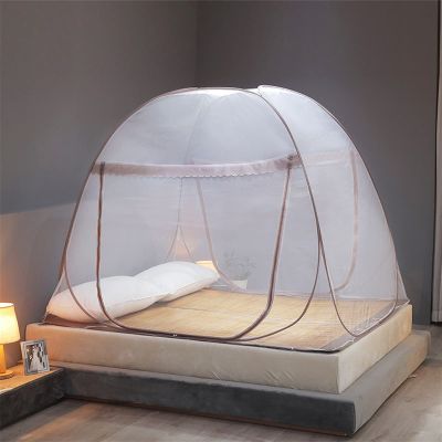 Bed Canopy Curtain Yurt Bed Canopy for Single Double Bed Bed Curtain Canopy Netting Kids Bed Tent Home Decor Outdoor Bed Tent Curtain (Color : Coffee, Size : 1.8m (6 feet) Bed)
