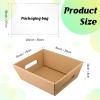 Fainne 74 Pcs Baskets for Gifts Empty Bulk DIY Empty Gift Basket Include 20 Kraft Cardboard Tray with Handles 30 Bags 24 Bows for Christmas Thanksgiving Birthdays Snacks Party, 8" x 6" x 3"(Brown) view 2