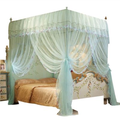 BNNP Bed Canopy Curtain Bed Canopy 4 Corner Post Romantic Princess Lace Canopy Bed Curtain no Frame for Twin Full Queen King Bed Netting Bedding Bed Tent Curtain (Color : 4)