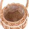 MEUMITY 2 PCS Woven Flower Basket with Handles,Wicker Basket with Beautiful Flowers Rattan Storage Basket for Wedding Christmas Decoration Rustic Photography,Pink view 4