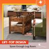 WLIVE Coffee Table, 39" Lift Top Coffee Table with Hidden Compartment, Storage Drawers and Storage Shelf for Living Room, Reception Room, Rustic Brown view 4