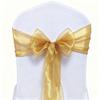 MAGTOWNE Organza Gold Chair Sashes 50 Pack Universal Chiffon Ties Ribbons for Wedding Christmas Party Reception Ceremony Banquet Decor, Gold Chair Bows for Chairs view 1