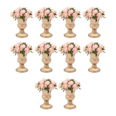10 Pcs Gold Flowers Vases for Centrepieces, Wedding Table Centerpiece Decoration for Reception, Home Flower Stand for Birthday Ceremony Christmas Events Indoor Outdoor (6.3'' H)