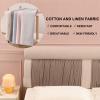Large Rectangle Reading Wedge Cushion Headboard Backrest Wedge Pillow Detachable Linen Back Support Pillow Bed Sofa Bunk Cushion for Twin Queen King Size,B,No headboard 70.8"/180cm view 2