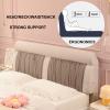 Large Rectangle Reading Wedge Cushion Headboard Backrest Wedge Pillow Detachable Linen Back Support Pillow Bed Sofa Bunk Cushion for Twin Queen King Size,B,No headboard 70.8"/180cm view 4