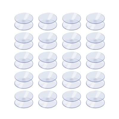 AQUANEAT 20 Pack 1.2 Inch Double Sided Suction Cups for Glass Table Top Home Organization