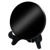 AGERYU Black Obsidian Scrying Mirror, Obsidian Mirror with Stand and Bag for Divination, Meditation, Healing, Feng Shui (150mm(5.9in)) view 1