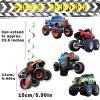 50Pcs Monster Truck Hanging Swirls Set Monster Truck Birthday Party Hanging Decoration Monster Truck Party Supplies For Boys Birthday view 2