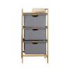 3-Tier Basket Storage Drawers 37.8" x 17.3" x 13",Laundry Hamper Stand Basket,Bathroom Dresser Tower,Bamboo Storage Baskets view 4