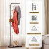 HOMEFORT Metal Coat Rack, Modern Coat Tree with 3 Hooks, L Shaped Coat Hanger Stand, Freestanding Coat Rack for Entryway and Corner, Black view 2