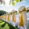 MAGTOWNE Gold Chair Sashes 50 Pack, Gold Sashes for Chairs Covers for Christmas Wedding Party Decor, Satin Chair Bows for Reception Ceremony Birthday Decoration view 2