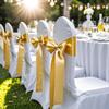 MAGTOWNE Gold Chair Sashes 50 Pack, Gold Sashes for Chairs Covers for Christmas Wedding Party Decor, Satin Chair Bows for Reception Ceremony Birthday Decoration view 3