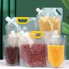 Grain Moisture-Proof Sealed Bag, Washable Clear Grain Storage Suction Bags, Stand Up Food Storage Pouches, Resealable Airtight Smell Proof Packaging Baggies (1L,10PCS) view 1
