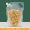 Grain Moisture-Proof Sealed Bag, Washable Clear Grain Storage Suction Bags, Stand Up Food Storage Pouches, Resealable Airtight Smell Proof Packaging Baggies (1L,10PCS) view 2