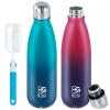 BOGI Insulated Water Bottle, 17oz 2 Pack Stainless Steel Water Bottles, Leak Proof Sports Metal Water Bottles Keep Drink Cold for 24 Hours and Hot for 12 Hours BPA Free kids water bottle for School view 1