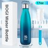 BOGI Insulated Water Bottle, 17oz 2 Pack Stainless Steel Water Bottles, Leak Proof Sports Metal Water Bottles Keep Drink Cold for 24 Hours and Hot for 12 Hours BPA Free kids water bottle for School view 2