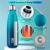 BOGI Insulated Water Bottle, 17oz 2 Pack Stainless Steel Water Bottles, Leak Proof Sports Metal Water Bottles Keep Drink Cold for 24 Hours and Hot for 12 Hours BPA Free kids water bottle for School view 3