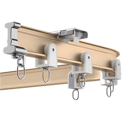 Ceiling/Wall Mount Sliding Curtain Track, Shower Privacy Partition Bendable Rail, Flexible Room Dividers Rod for Clinics/Hospital, Golden Aluminum Alloy ( Color : Ceiling Mount , Size : 13.5m/44.2ft )