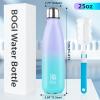 BOGI Insulated Water Bottle, 25oz 2 Pack Stainless Steel Water Bottles, Leak Proof Sports Metal Water Bottles Keep Drink Cold for 24 Hours and Hot for 12 Hours BPA Free kids water bottle for School view 2