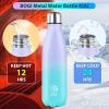 BOGI Insulated Water Bottle, 25oz 2 Pack Stainless Steel Water Bottles, Leak Proof Sports Metal Water Bottles Keep Drink Cold for 24 Hours and Hot for 12 Hours BPA Free kids water bottle for School view 4