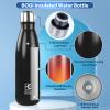 BOGI Insulated 25oz 2 Pack Stainless Steel Water Bottles, Leak Proof Sports Metal Bottles - Keep Drink Cold for 24 Hours and Hot for 12 Hours, BPA Free for Kids & School view 3