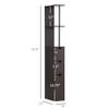 HOMCOM 54" Tall Bathroom Storage Cabinet, Freestanding Linen Tower with 2-Tier Shelf and Drawers, Narrow Side Floor Organizer, Brown view 3