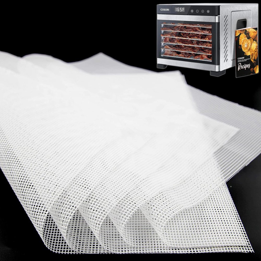 GUCUJI Silicone Dehydrator Sheets for COSORI CP267-FD, 12x13 Inch Non-Stick BPA Free, Pack of 6 (Premium Reusable Food Dehydrator Mesh Mats)