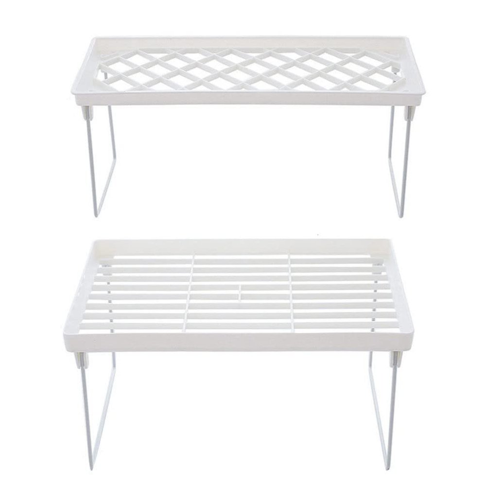 Cabilock 2pcs Desktop Shelves Foldable Storage Rack Multi-Purpose Desk Organizer Easy to Assemble