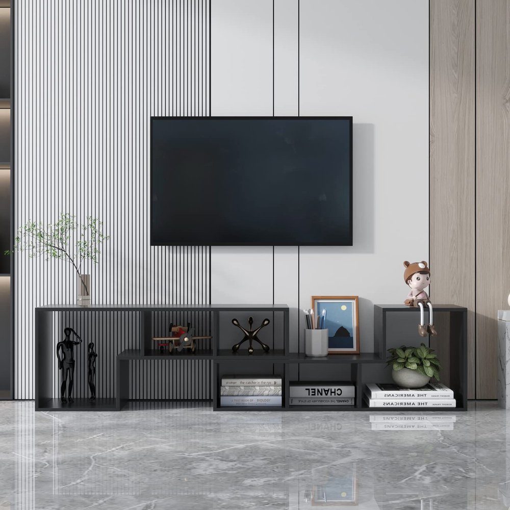 Aoguzhao Double L-Shaped TV Console Stand,TV Table Modern Entertainment Center Media Stand,Storage Bookcase Shelf for Living Room,Display Shelf,Bookcase for Home Furniture