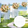 10 Pcs Acrylic Vases Wedding Centerpieces for Tables, Clear Column Flower Stand, 31.5in Tall Flower Vases for Centerpieces, Geometric Vases for Centerpieces Bulk, Wedding Birthday Party, Home Decor view 3