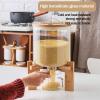 Airtight Rice and Cereal Dispenser 5/7.5L, Glass Food Storage Container with Dustproof Wooden Lid and Glass Measuring Cup, Moisture Proof Storage Bucket for Small Particles Grains(Size:7.5L) view 4