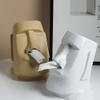 BOOMLATU Abstract Face Ceramic Tissue Holder,Decorative Paper Holder Bathroom Accessories for Bathroom,Bedrooms and Living Rooms (Oatmeal) view 2