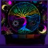 AACKart Blacklight Tapestry for Bedroom - Spiritual Tree of Life Wall Tapestry Glow in the Dark Wall Hanging 90.5 x 70.8 inches view 1