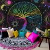 AACKart Blacklight Tapestry for Bedroom - Spiritual Tree of Life Wall Tapestry Glow in the Dark Wall Hanging 90.5 x 70.8 inches view 4