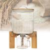 Airtight Rice and Cereal Dispenser 5/7.5L, Glass Food Storage Container with Dustproof Wooden Lid and Glass Measuring Cup, Moisture Proof Storage Bucket for Small Particles Grains(Size:5L) view 1