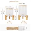 Airtight Rice and Cereal Dispenser 5/7.5L, Glass Food Storage Container with Dustproof Wooden Lid and Glass Measuring Cup, Moisture Proof Storage Bucket for Small Particles Grains(Size:5L) view 3