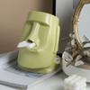 BOOMLATU Abstract Face Ceramic Tissue Holder,Decorative Paper Holder Bathroom Accessories for Bathroom,Bedrooms and Living Rooms (Green) view 2